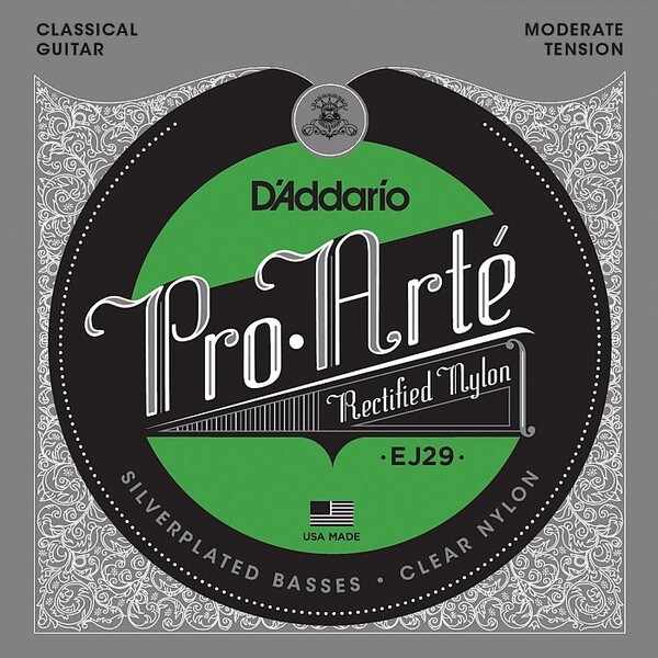 D'Addario EJ29 Pro Arte Rectified Silver/Clear Moderate ダダリオ クラシック弦