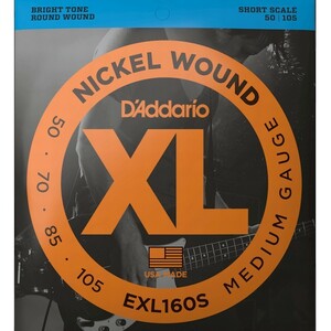 D'Addario EXL160S Nickel Wound 050-105 Short Scale D'Addario bass string 