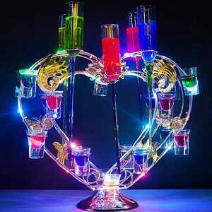 ハート heart LED ライト ディスプレイ ショット グラス パーティー イベント クライナー コカレロ キャバクラ ホスト クラブCLUB BAR