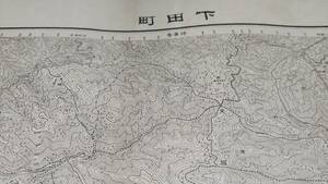 　古地図 　下田町　静岡県　　地図　資料　46×57cm　　明治20年測量　　明治32年発行　シミ　切れあり