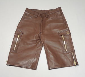LDFS| заказ кожа шорты * полукожаный брюки-карго -W78-( прекрасный товар ) | труба OXBQ