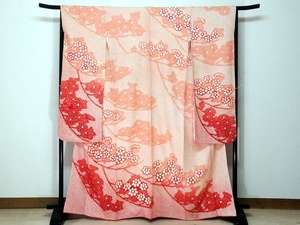  kimono heaven country * reuse corner * total aperture stop long-sleeved kimono *162cm *N4880