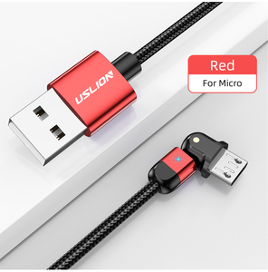 180°可動 micro USB ケーブル 2m 3.0A高速充電 データ転送対応 （レッド）送料120円～