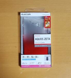 ELECOM AQUOS ZETA SH-01G 専用 シェルカバー クリア×レッド 保護フィルム付 未使用新品 2014年11月発売モデル
