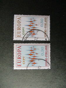 CEPTの輝きーヨーロッパ切手共通図案　2種完　使用済　1972年　フィンランド共和国　VF/NH