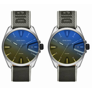 新品 即納 ディーゼル 腕時計 ペアウォッチ 同サイズ MS9 エムエスナイン 偏光ガラス グレー ネオンイエロー ナイロン レザー DZ1902DZ1902