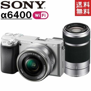 Sony Sony Sony α6400 ILCE-6400Y Комплект двойной линз серебряный серебряный зеркальный зеркал SLR Используется