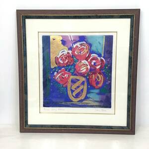 Art hand Auction 21K074 5 Simon Bull ROSE SONG Watercolor 87/202, Painting, watercolor, Still life