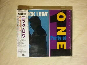 『Nick Lowe/Party Of One(1990)』(1990年発売,WPCP-3432,廃盤,国内盤帯付,歌詞対訳付,All Men Are Liars,Ry Cooder,Dave Edmunds)