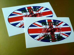 ◆海外 送料無料◆ BRITISH CAFE RACER カフェレーサー 100mm / 2枚セット ステッカー シール