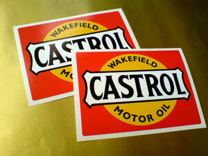 ◆海外 送料無料◆ CASTROL WAKEFIELD Motor カストロール 105mm / 2枚セット ステッカー シール