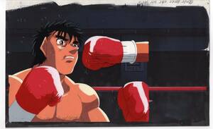 Art hand Auction Hajime no Ippo: Large-format cel set of 2 with hand-drawn matching background art #Original drawing, animation, illustration, setting material, antique, Cel animation, Ha row, others