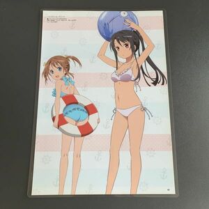 ハイスクール・フリート　岬明乃　宗谷ましろ　水着　ボール　浮き輪　ラミネート　　A4サイズ　イラスト　Dろと