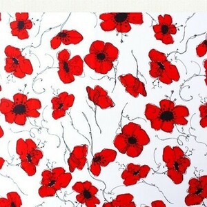 ロラライハリス Poppies White 90cm