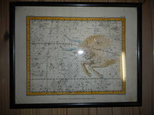 即決アンティーク天文、星座早見盤、銅版画、星図、1822年『ジェミソンー星図牡牛座、オリオン座』Star map, Planisphere, Celestial atlas