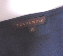 お得♪ 即決有　TRANSWORK　トランスワーク　三陽商会　ネイビー　トップス　４０　〒198_画像4