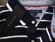 【既決USA】トミーヒルフィガー★ TOMMY HILFIGER@完売胸元刺繍【TOMMY Flag】ロゴ入半袖ポロシャツ【TH Stripe Classic Fit Polo】紺@2XL_画像7