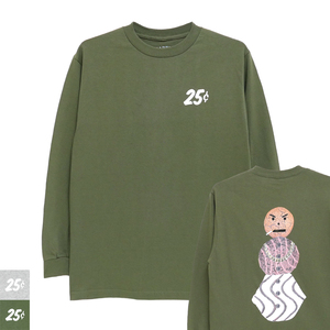 即決 Lサイズ 新品未使用　QUARTER SNACKS CLASSC SNACKMAN L/S TEE HEATHER オリーブ クォータースナックス SNACKMAN L/S T-SHIRTS ロンｔ