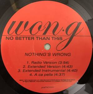 WESTSIDE / US PROMO ONLY / WON G (WON-G)/ NOTHING'S WRONG FEAT DJ QUIK JAMES DEBARGE / 2001 HIPHOP