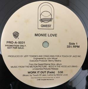 OLD MIDDLE 放出中 / US ORIGINAL PROMO / MONIE LOVE / WORK IT OUT ALBUM VER 収録　/ 1991 HIPHOP / 箱受け必死