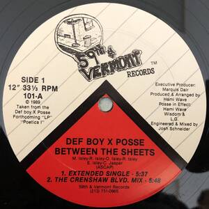 OLD MIDDLE 放出中 / DEF BOY X POSSE / BETWEEN THE SHEETS / 1989 HIPHOP / レア盤