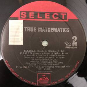 OLD MIDDLE 放出中 / US ORIGINAL / TRUE MATHEMATICS / K.A.O.S.S. (KAOSS) / FOR THE MONEY / 1988 HIPHOP