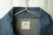 50s60s70s ビンテージ Lee リー 91-B JELT DENIM デニム ワークジャケット Gジャン 38 Rのみ_画像2