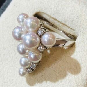 *Pt900 POLA Pola pearl ring *