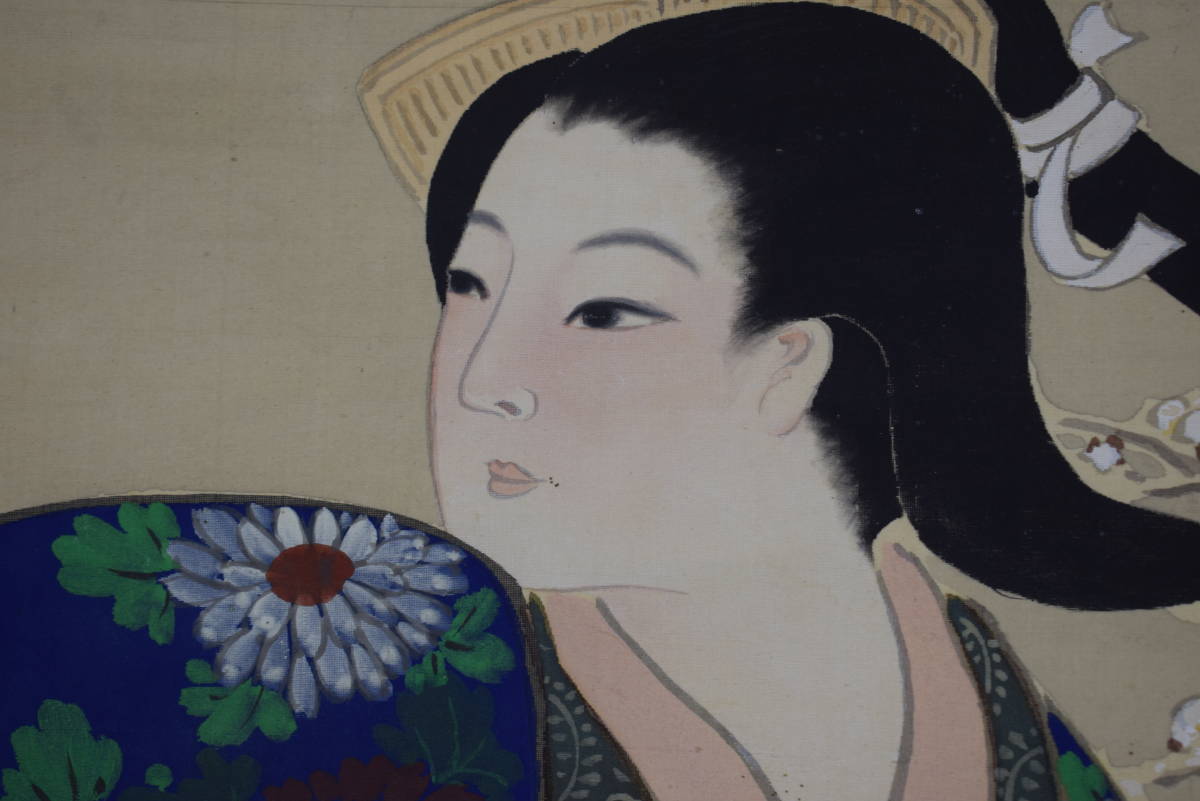 [Authentic] Kuboi Kasane/Beauty painting/Snow and plum blossom beauty/Hanging scroll ☆Treasure ship☆X-441 JM, Painting, Japanese painting, person, Bodhisattva