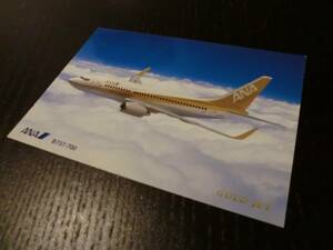 ANA all day empty not for sale rare postcard picture postcard airplane antique GOLD JET Gold jet B737-700bo- ings ta-a Ryan s