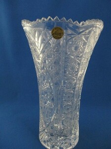 ★ガラスの花瓶 フランス製 素敵です ずっしり 少々汚れキズあり 径15.5cm 高さ27.5cm tm2103-16-8★