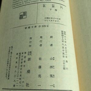 b12 凱旋門 下巻 新潮文庫 赤125C 山西英一 新潮社 小説 日本作家 日本小説 レマルク の画像7