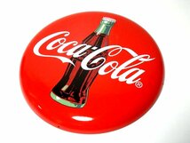 ★昭和レトロ CocaCola／コカコーラ 丸看板 ホーロー看板 壁掛け看板 直径約50cm 当時物 非売品_画像1