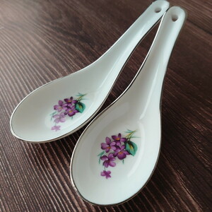  Taiwan retro * large same made * Chinese milk vetch lotus flower purple floral print silver . large same Special white * Taiwan tableware * Vintage 