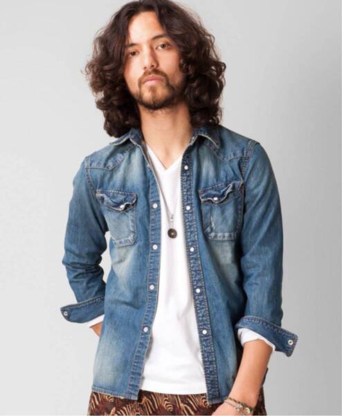 ヴィンテージデニムシャツ ナノユニバース nano・universe インディゴ