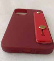 新品 iPhone用ケース スマホケース ソフトケース 落下防止取っ手付き iPhone12mini(5.4inch)対応 ワインレッド 落ち着いたパステル_画像5