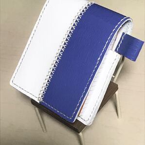 #1 RHODIA牛革製メモ帳カバー&メモ帳本体付き スカイブルー&ホワイト