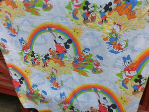  Vintage Disney Mickey Mouse paint Rainbow Flat sheet 