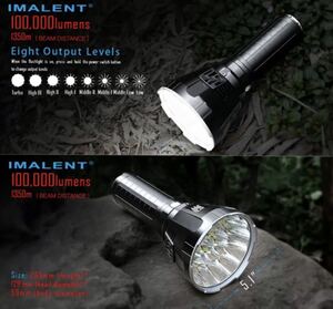 #IMALENT MS18 LED world one bright flashlight 10 ten thousand lm Tacty karu light outdoor fishing camp searchlight floodlight hand light 