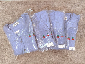 ap1698 * free shipping new goods Kids short sleeves outer camisole ensemble 4 pieces set size 130cm blue blue Cherry set sale 