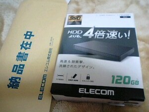 * не использовался товар * ELECOM [ESD-EJ0120GBK] установленный снаружи SSD портативный 120GB USB3.2(Gen1) соответствует черный 