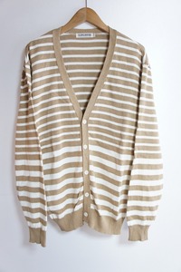 17SS COOTIE クーティー Progressive Border Knit Cardigan 長袖 ボーダー ニット カーディガン BEG × O.WHT サイズL 303L