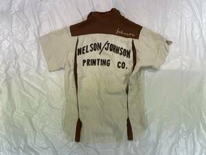  б/у одежда 2435 32 короткий рукав bo- кольцо рубашка USA хлопок Vintage оригинал vintage old Old женский цепь стежок 