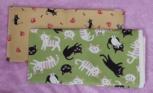 生地 猫 ベージュ 緑