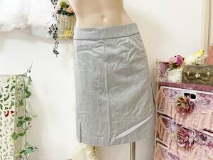  Lady's 38/M size : Indivi [INDIVI] made in Japan / wool .* skirt : gray 