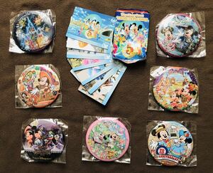 TOKYO Disneyland & Sea 2013-15 Event 7 can badge + collection card Mickey Mouse Disney Land 