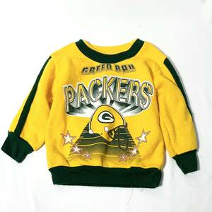 ■子供服 USA製 NFL GREEN BAY PACKERS グリーンベイ パッカーズ 古着 アメカジ スポーツ イエロー グリーン サイズ2T■