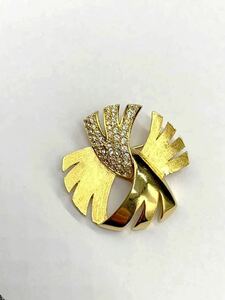 [ beautiful goods ] super rare Vintage 1978s GIVENCHY Givenchy rhinestone Gold brooch dead stock 