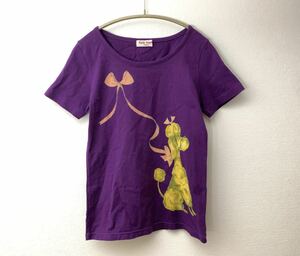 Emily Temple Cute トイプードル ハート柄 半袖 Tシャツ 紫 日本製〈古着 used〉エミリーテンプルキュート シャーリーテンプル　A60