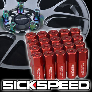 SICKSPEED キャップナット レッド M14x1.5 赤 USDM ホイールナット 300C チャージャー チャレンジャー カマロ マグナム シックスピード